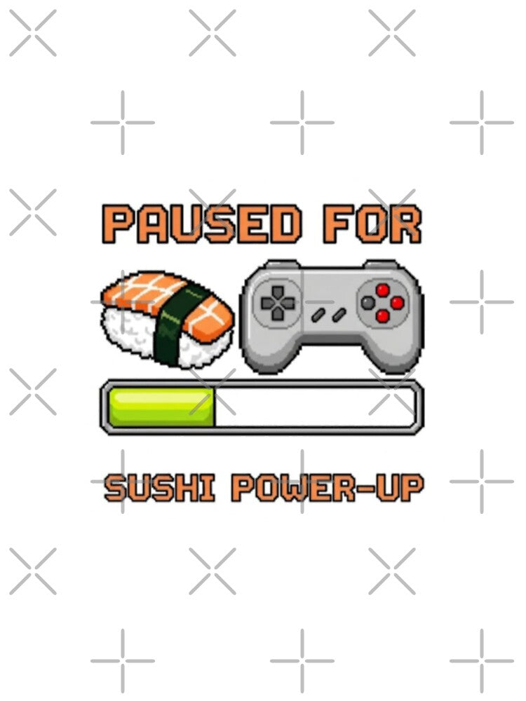 Sushi Pixel art retro gaming gamer 8 bit level up food funny prank weird foodie lover by CheeseBlueprint