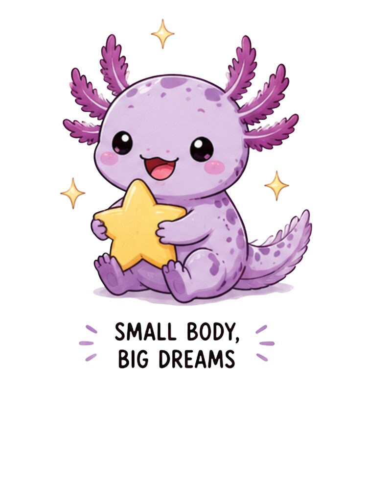 Cute Axolotl Holding a Star – Small Body, Big Dreams Kawaii Design by Ancient Egypt treasures