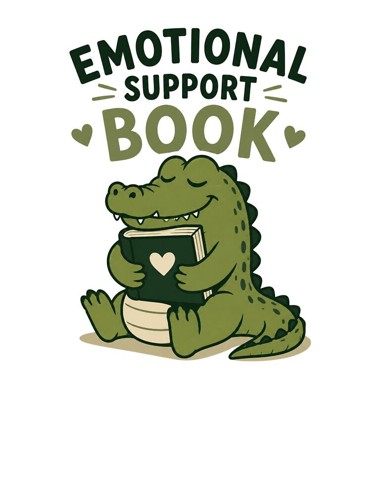 Alligator Reading Emotional Support Book Cute Book Lover Design by AMICO77