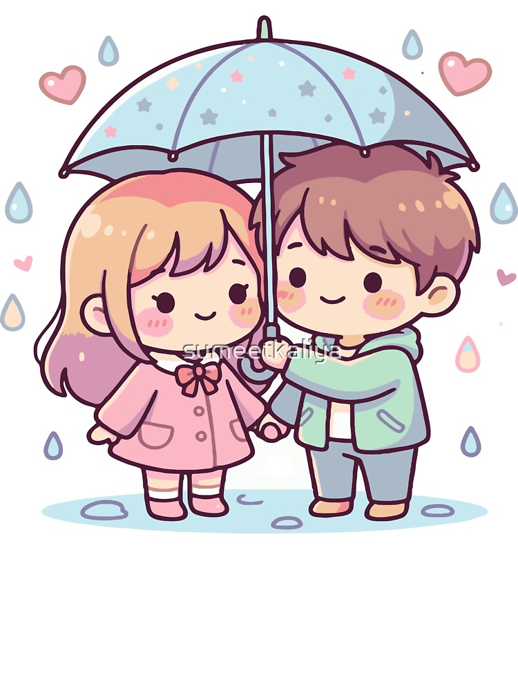 Cute Couple Under Umbrella Romantic by sumeetkaliya