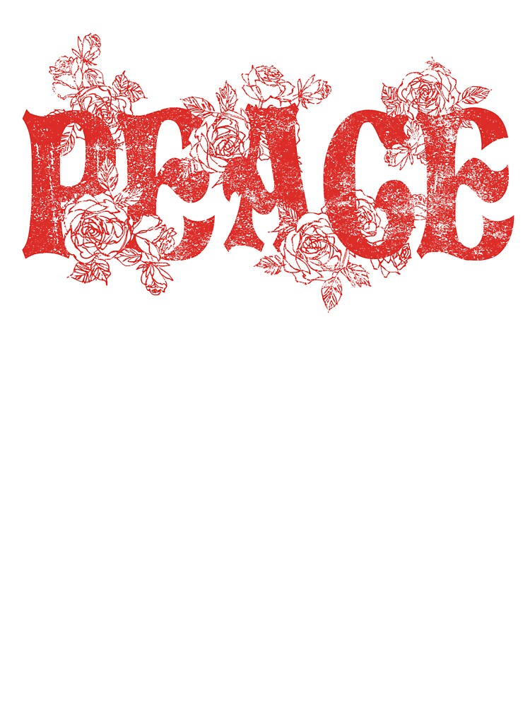 Retro Peace Floral Rose Typography by The secret storage room