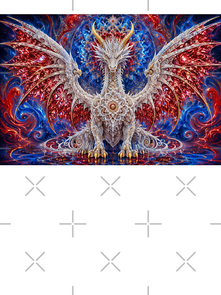 Mandala Dragon With Crimson Crystalline Wings by hyperbeast store