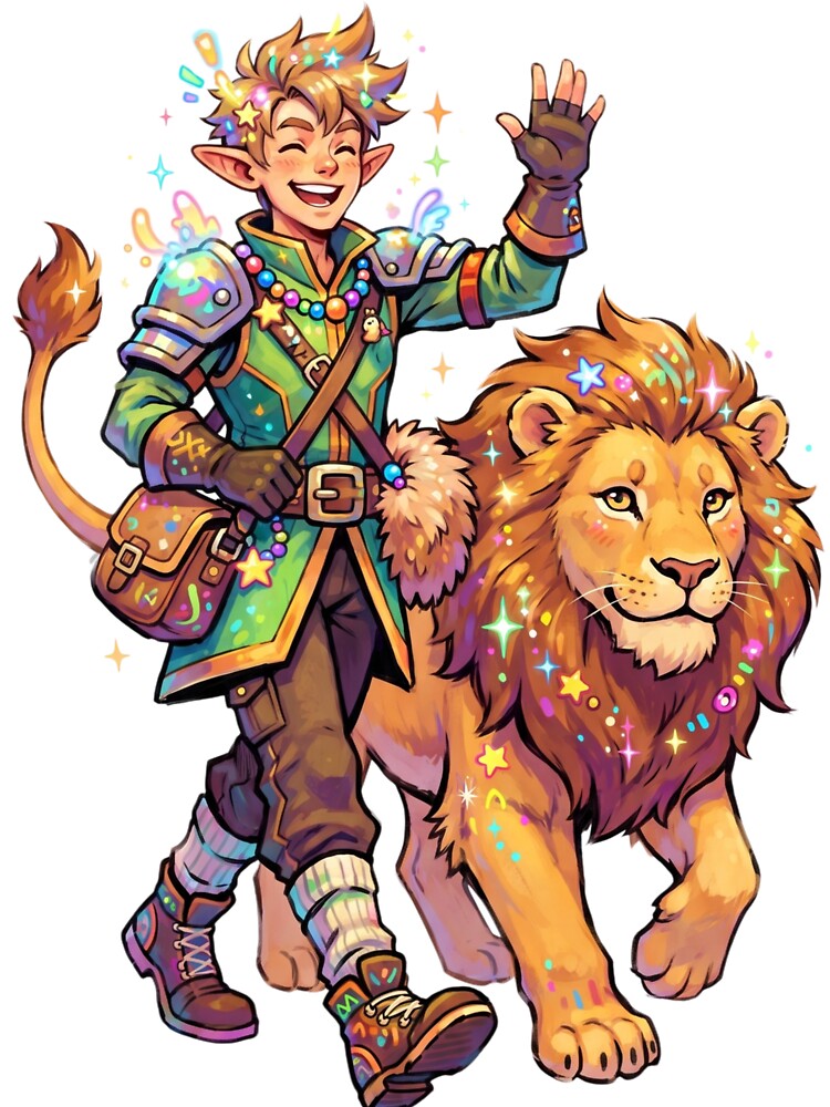 The elf, the lion's best friend. by PP&RAINBOW SHOP