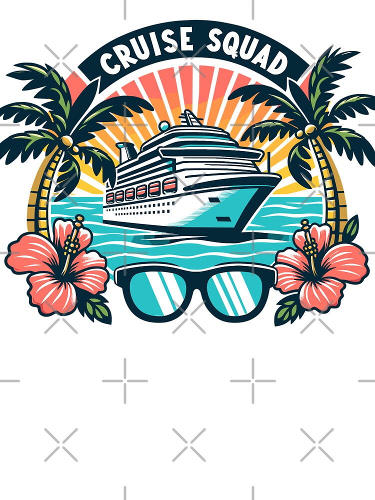 Cruise Squad - Tropical Cruise Ship & Sunset Design by WarFX Designs