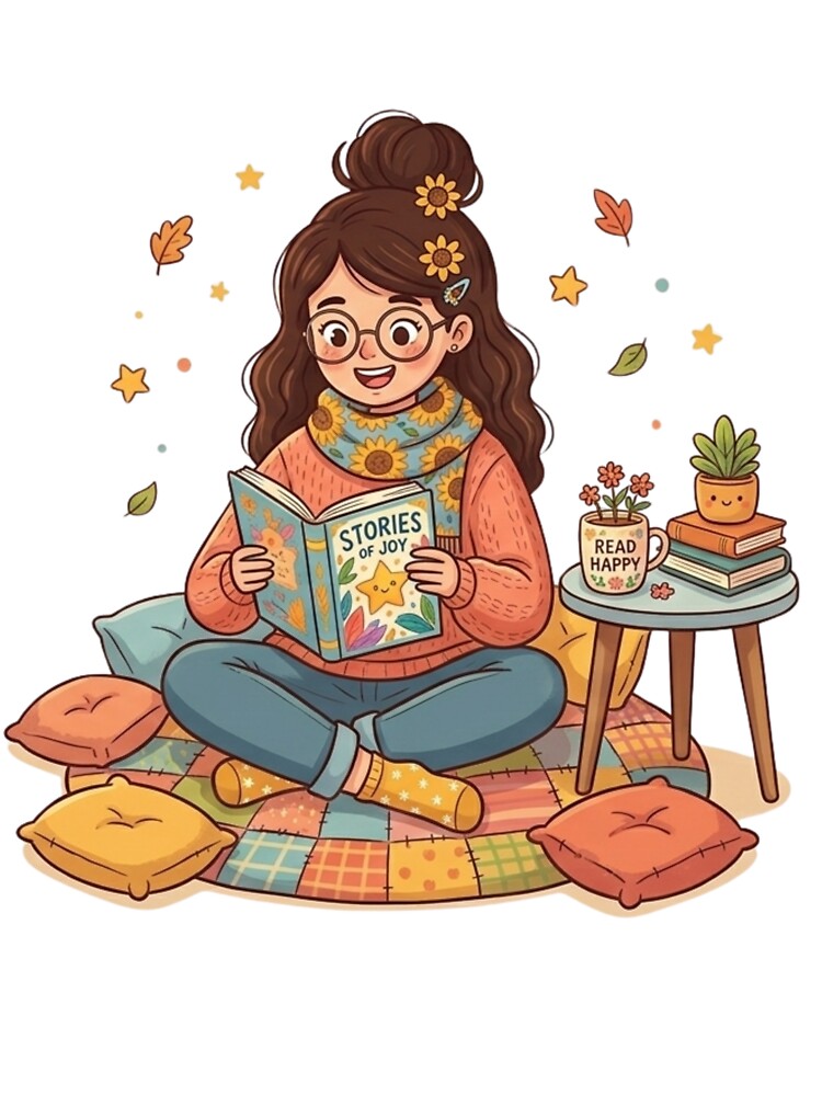 Stories of Joy: Cozy Bookworm & Cat Aesthetic by Wear Sculpt