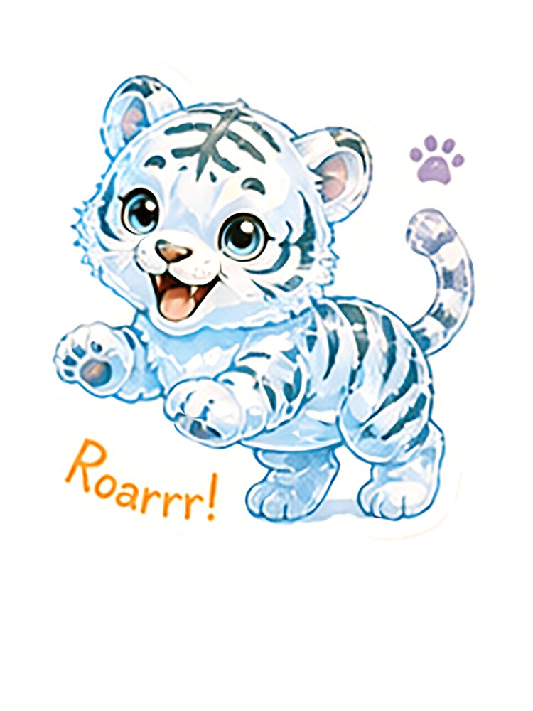 White Tiger Roarrr! l: Cute Animal Collection by SharpnShine by Mellow