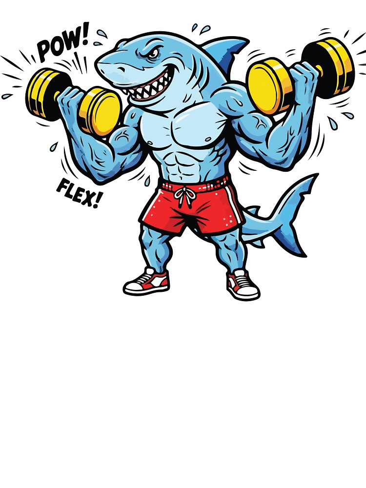 Gym Shark Lifting Weights Bodybuilder by BrownHorse90s