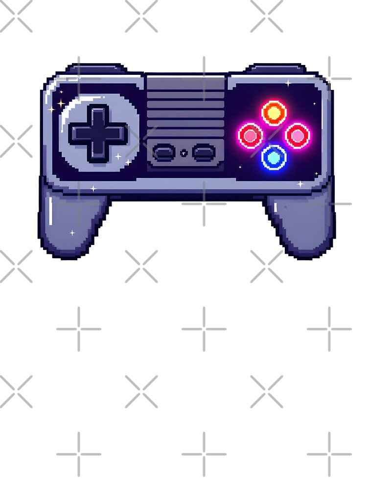 Retro Pixel Game Controller With Glowing Buttons by Jollys-ArtShop