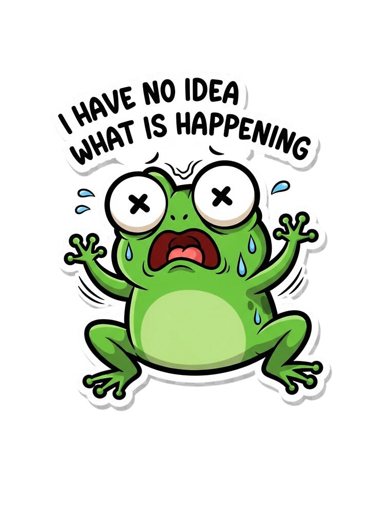 Copy of What Am I Doing With My Life Frog Sticker – Funny Existential Meme by MongOficial