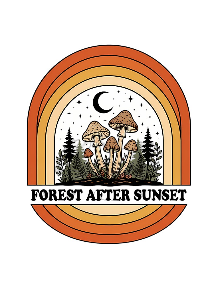 Forest After Sunset Scenic Nature Illustration by SHOP-Corner