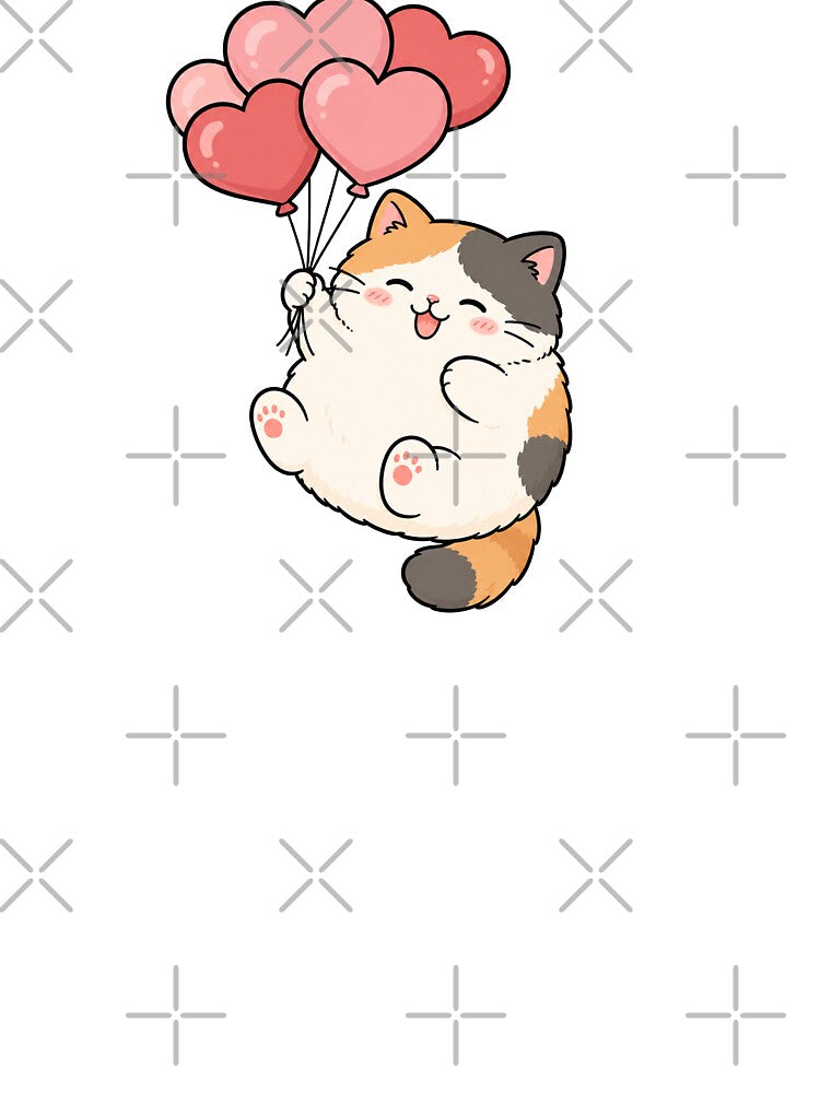 Cute Cat With Heart Balloons by MonkiFlipp