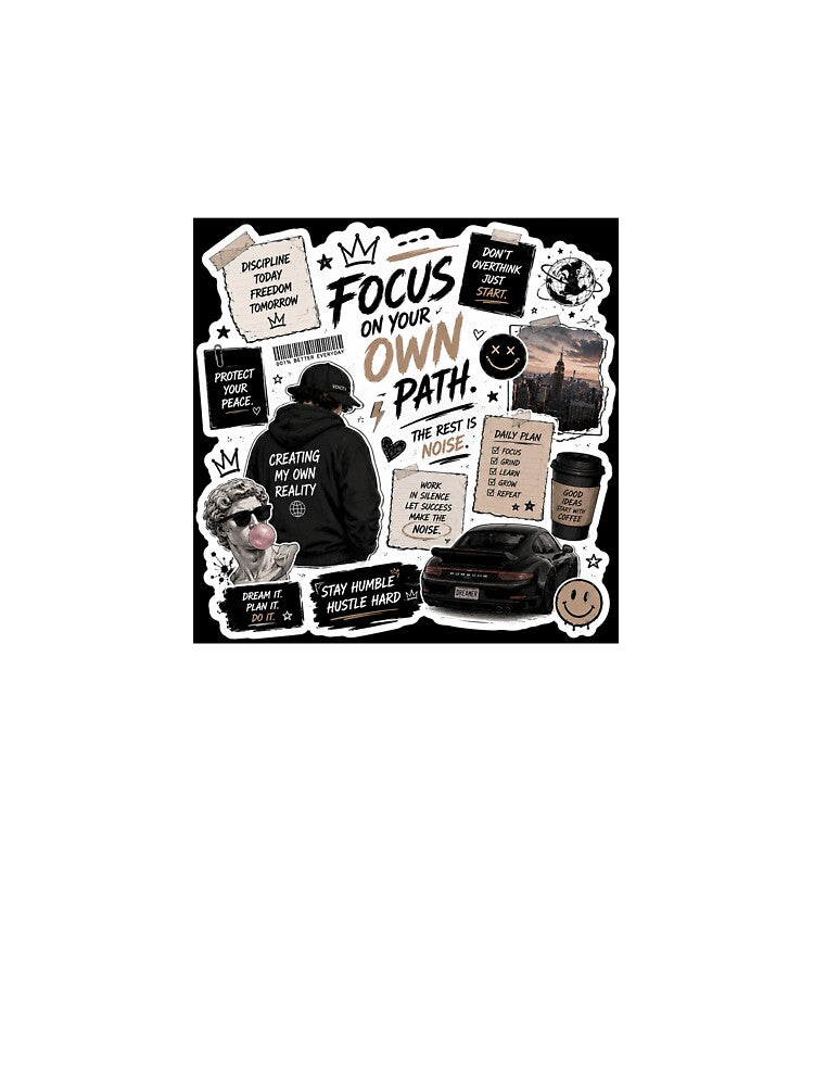 Focus On Your Own Path | Gen Z Aesthetic Motivation Sticker by Ananyamalik12
