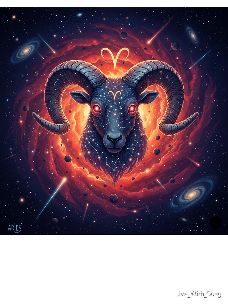 Aries Zodiac Art – Ram Constellation Illustration by Live_With_Suzy