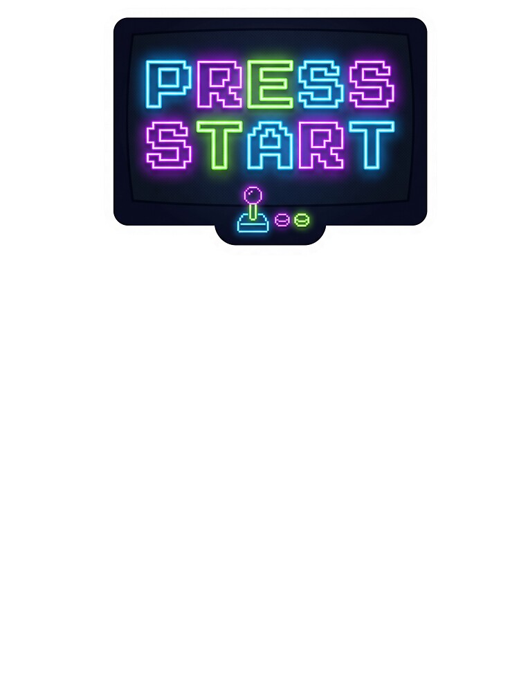 Press Start - Retro Gaming Quote Sticker by InkNovar