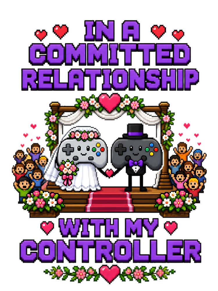 Gamer Wedding Controller Marriage Funny Pixel Art by RetroPixel Apparel
