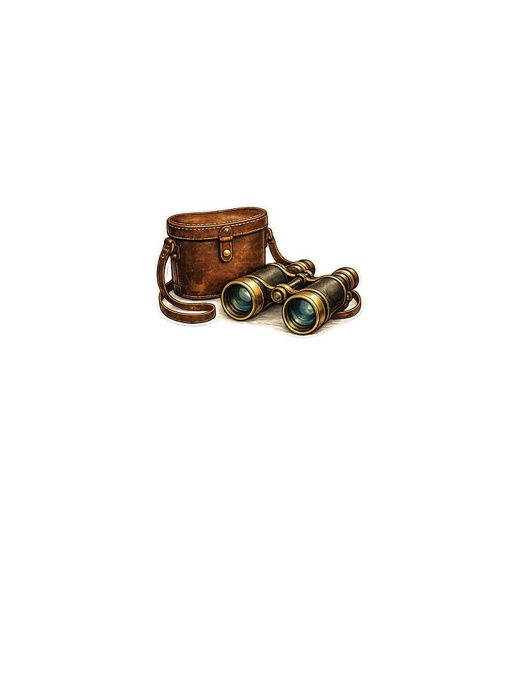 Binoculars with leather case for outdoor activities and explorations by LongIslandDesgn