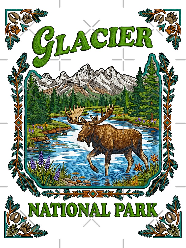 Glacier National Park Moose Mountain by TeeARTHY