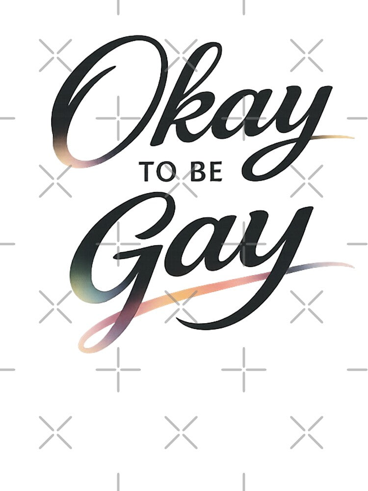 Inspirational Okay To Be Gay Minimal LGBTQ Equality Quote Modern Rainbow Pride Gift Design by Im-Ara