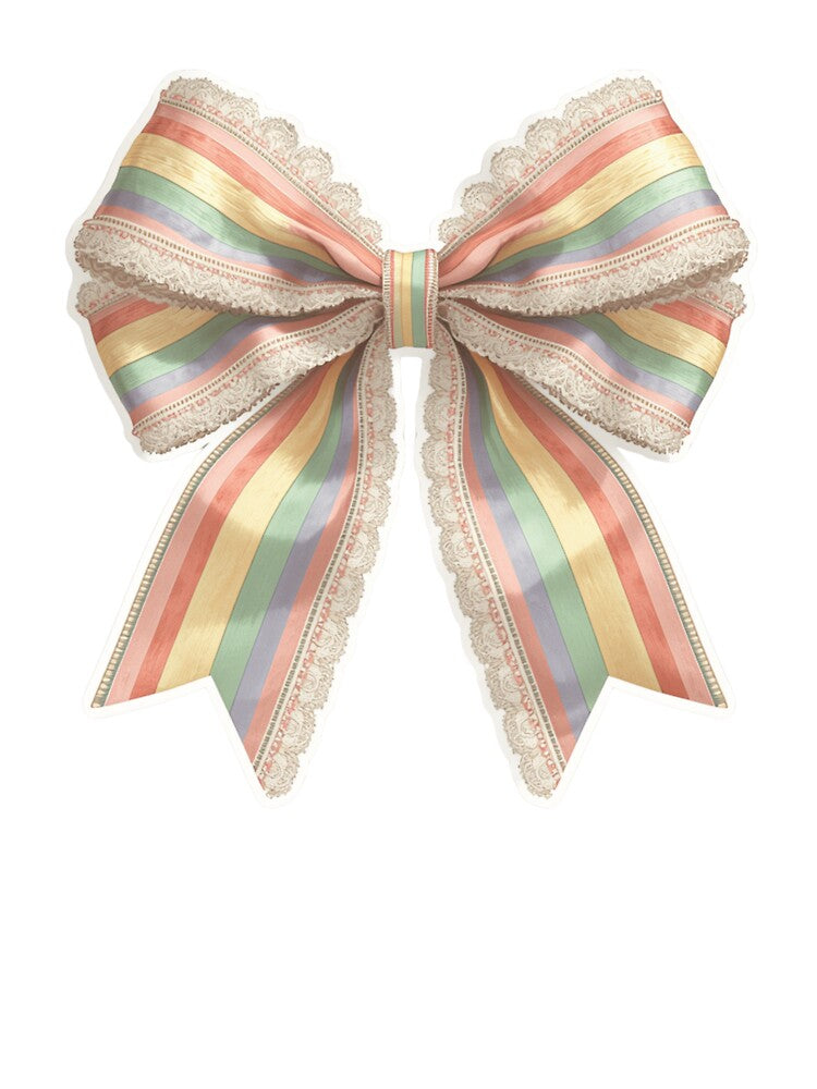 Pastel Rainbow Coquette Lace Pride Bow V.2 by xMErCUrY03x