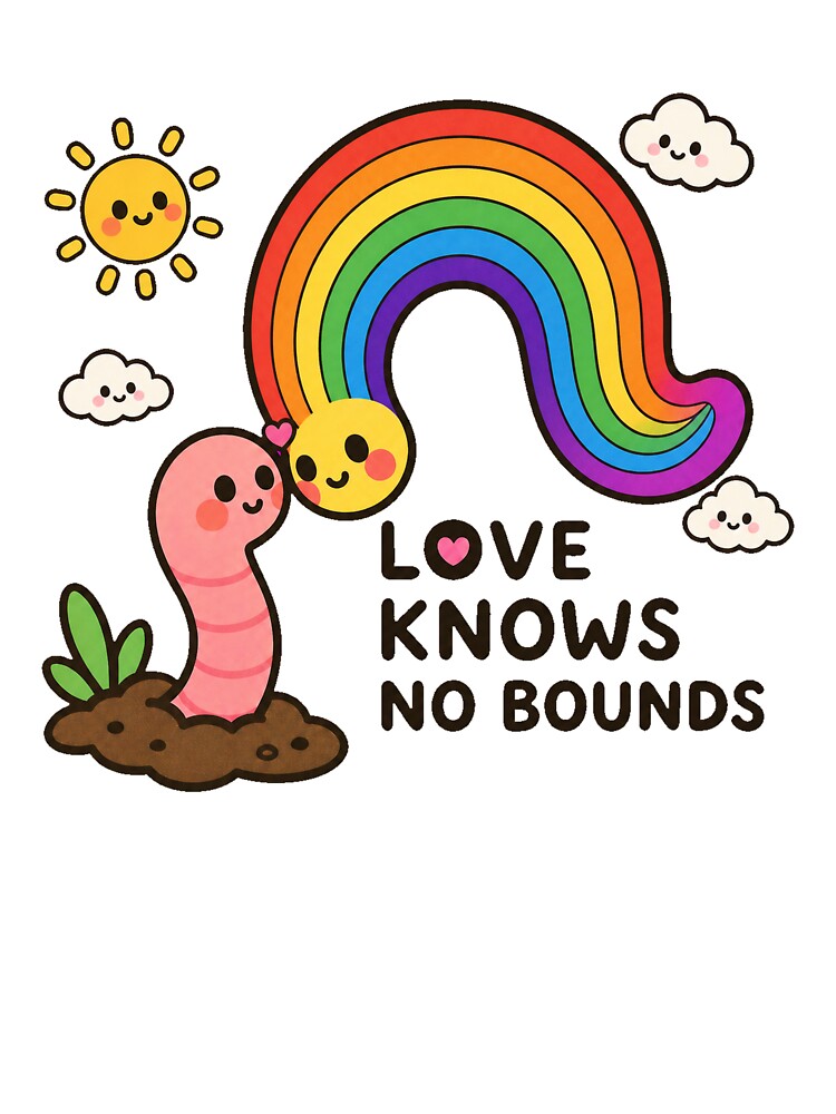 Love Knows No Bounds Kawaii Rainbow Worm by SVox
