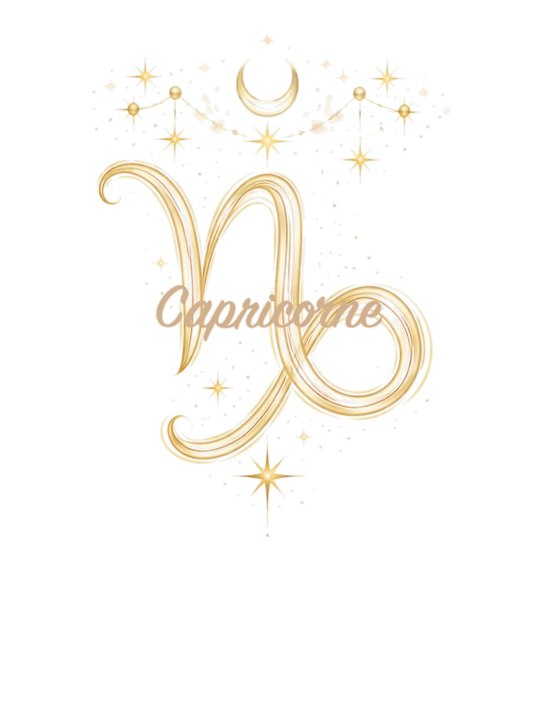 Capricorn Zodiac Sign Gold Minimalist by orely14