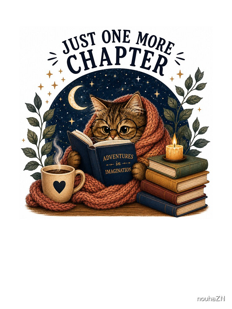 Book Lover Gift – Cute Cat Reading Design by nouhaZN