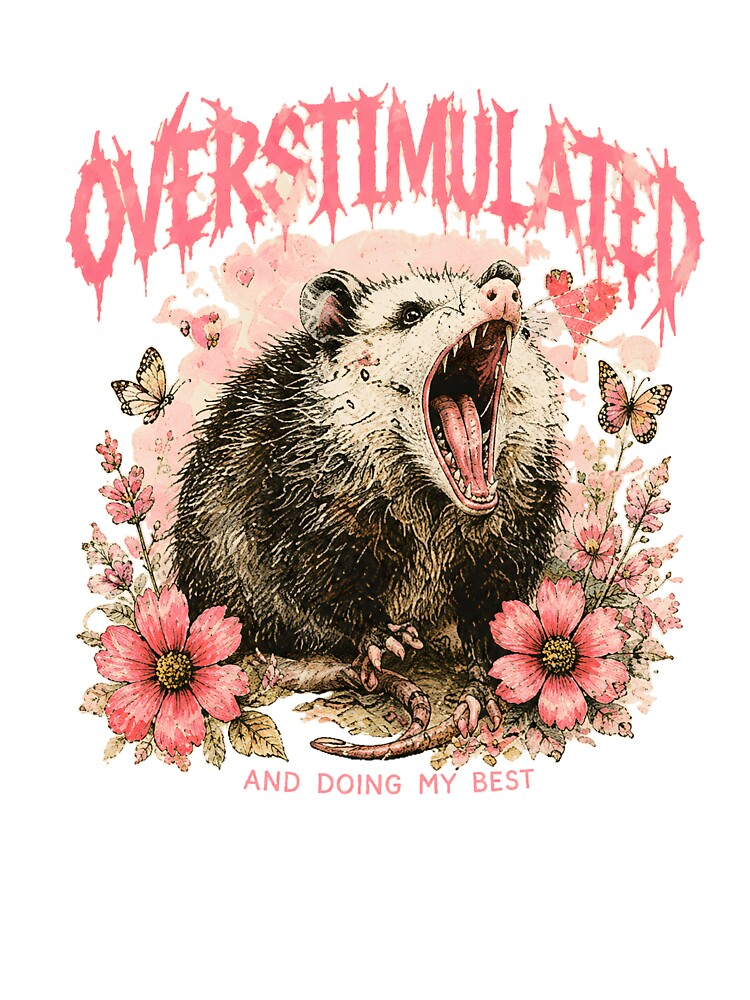 Overstimulated and doing my best - Opossum by malkstudios