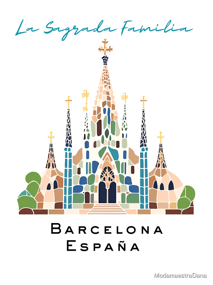La Sagrada Familia  Gaudí  Famous Cathedral of Spain Barcelona Catholic by ModamaestraDana