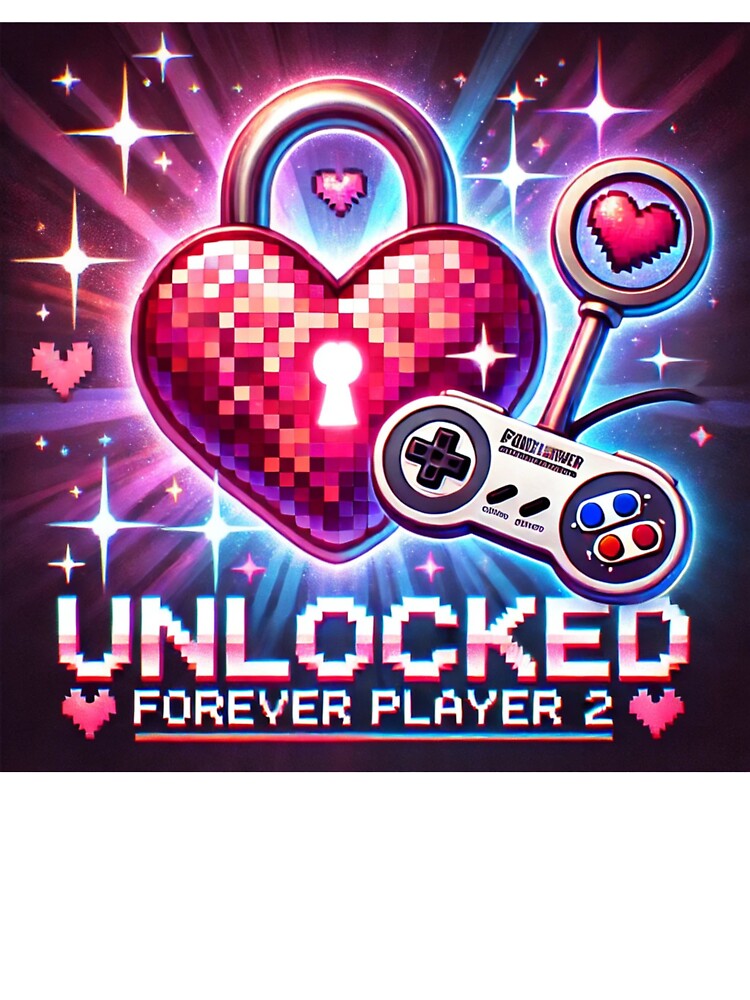 Unlocked Forever Player 2: Gaming Love Art by Traloch O'Laoi