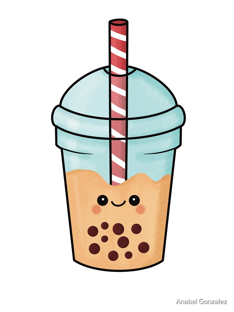 Cute Kawaii Bubble Tea Illustration | Adorable Boba Tea Art by Anabel Gonzalez