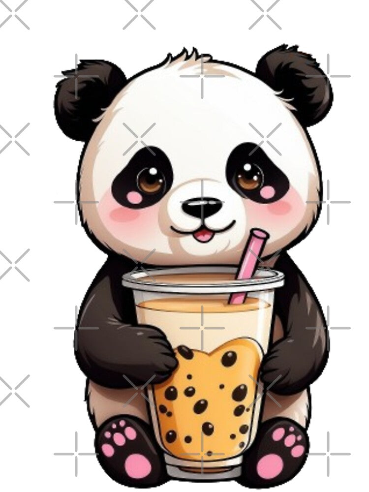 Panda Drinking Boba Tea Cute Kawaii by dimaxstore