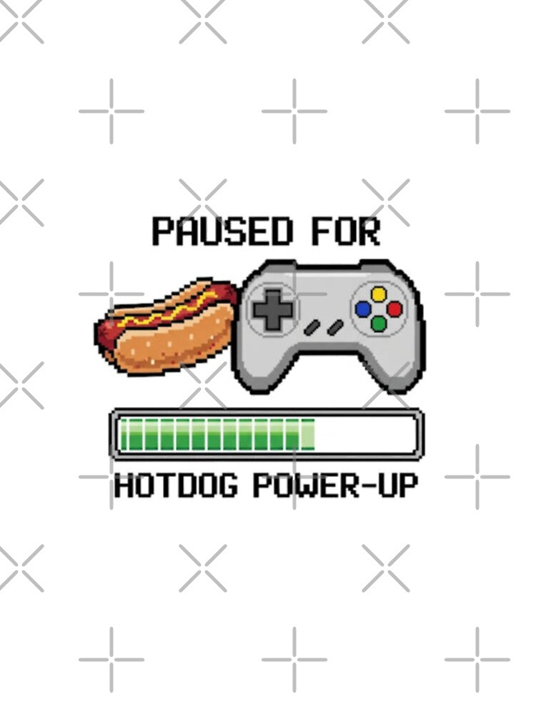 Hotdog Pixel art retro gaming gamer 8 bit level up food funny prank weird foodie lover by CheeseBlueprint