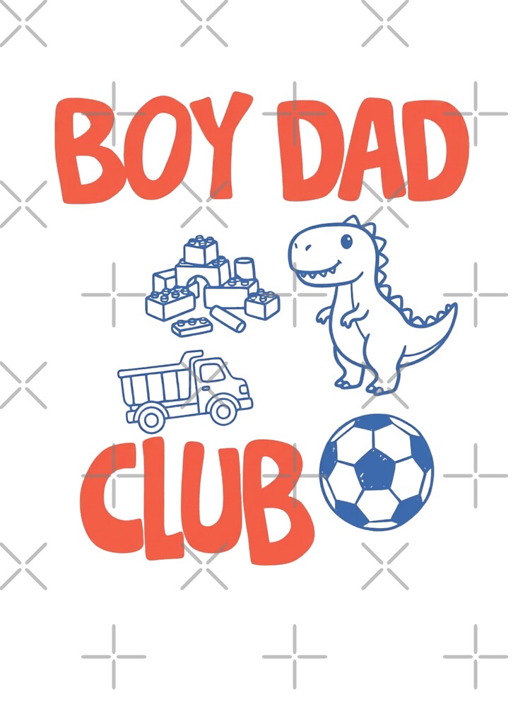 Boy Dad Club Dinosaur Truck Building Blocks Cute Father's Day Gift by HBDStudio