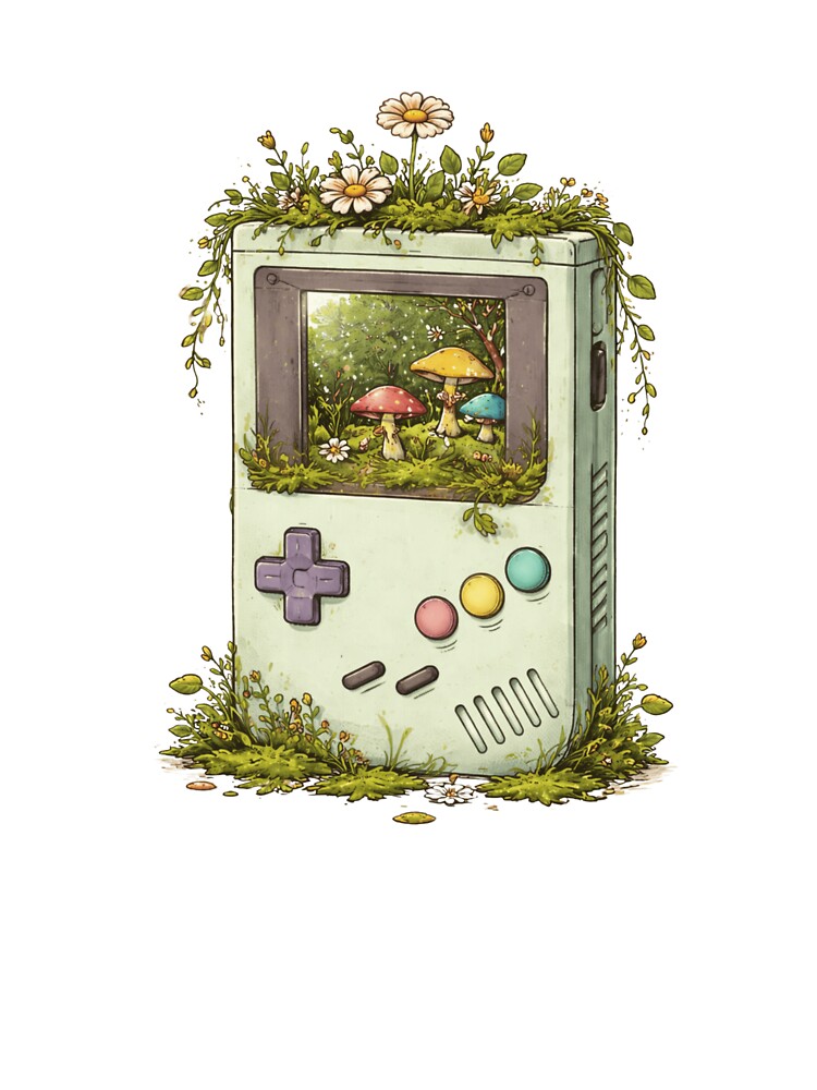 Vintage Retro Gamer Terrarium - Botanical Game Console Aesthetic by Antonrec86
