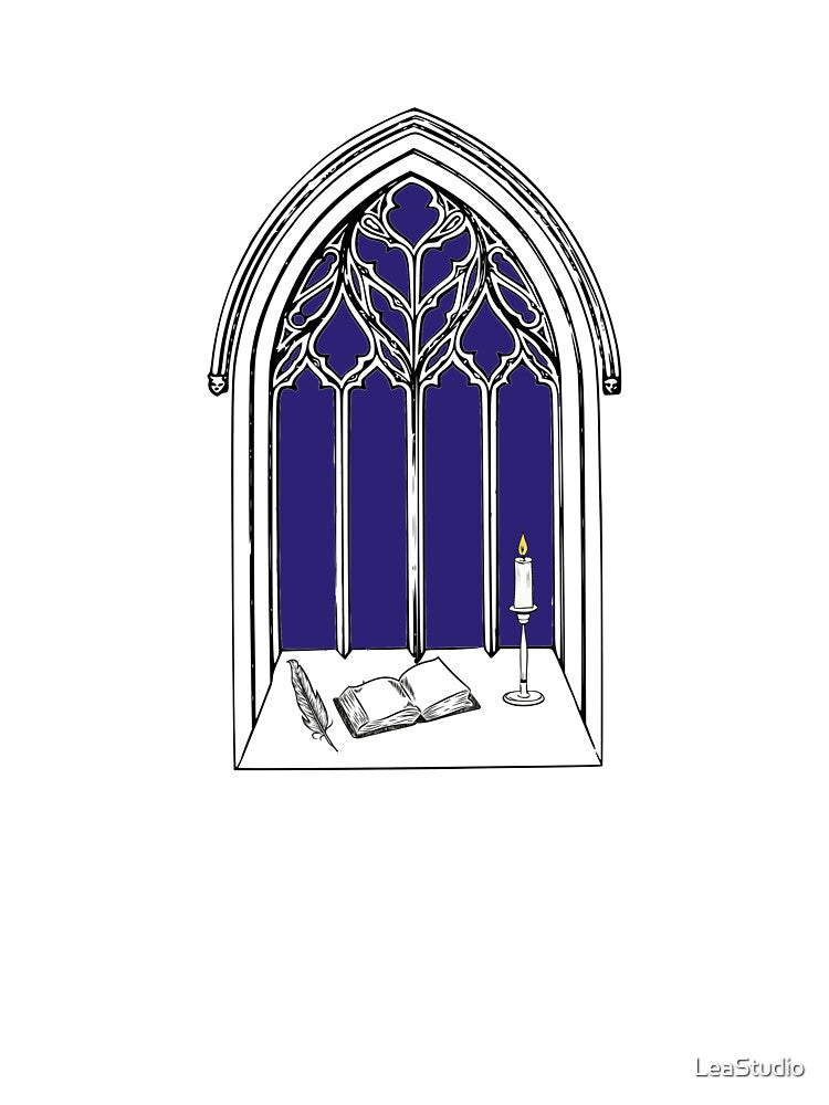 Window Study - Dark Academia Line Art Sketch by LeaStudio