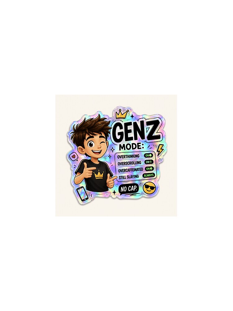 Gen Z Mode Holographic Sticker by AdAnd-Aura