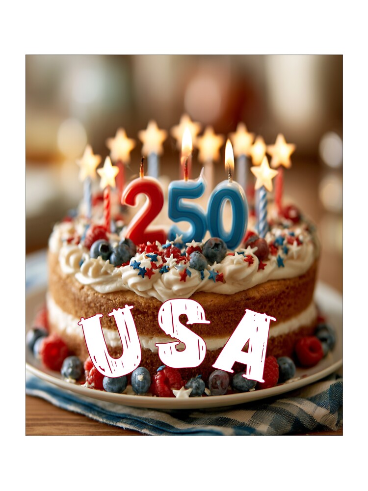 America 250 Birthday Cake | Patriotic Independence Day 2026 | USA Semiquincentennial Celebration by Ignorant-Artist