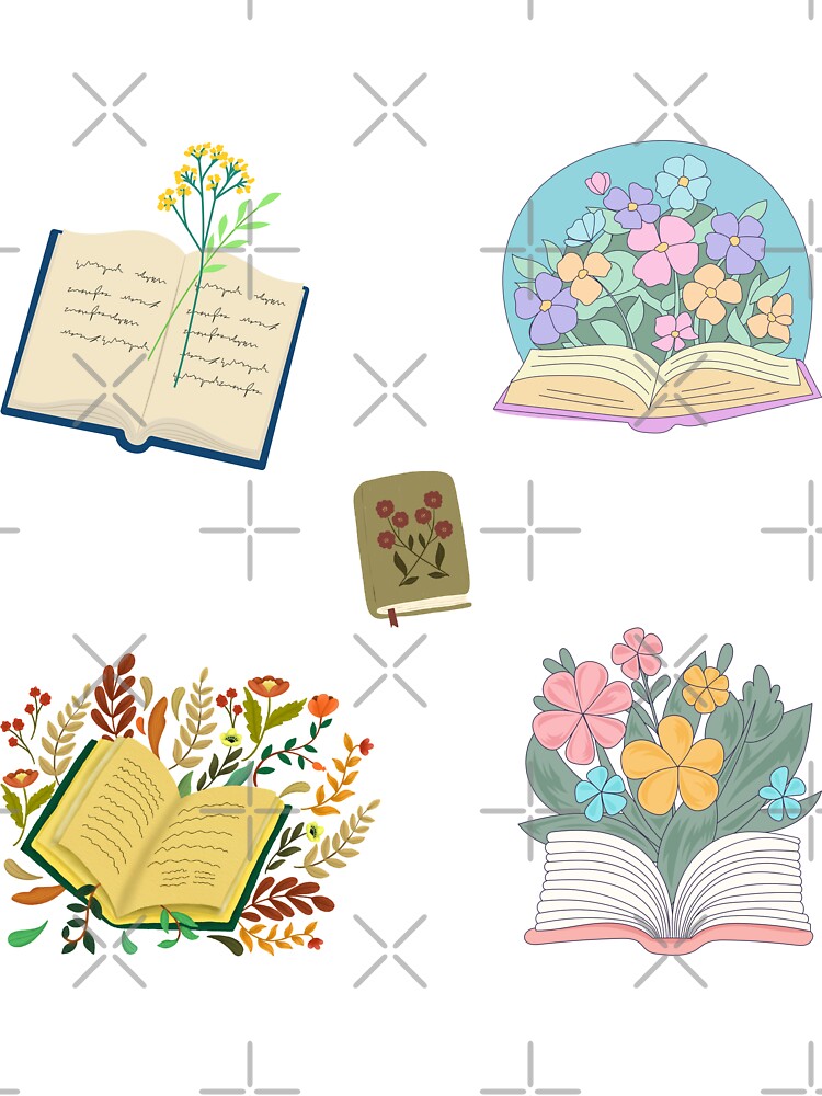 Book with flowers - Green Edition Bookish Pack by Neadoodles