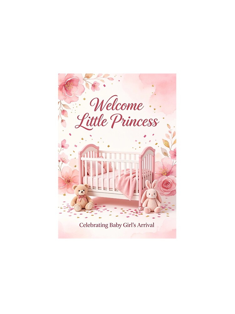 Girls baby shower with cot and pink colour by carlsmart1