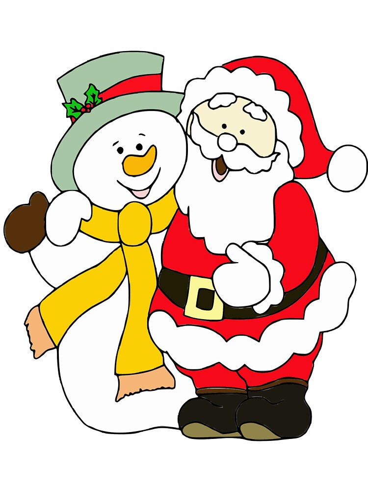 Vintage retro pinka santa claus with snowman by Vehiclestore