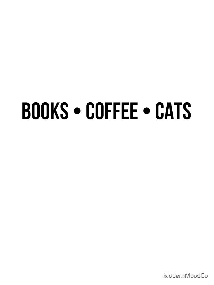 Books Coffee Cats Typography Design by ModernMoodCo