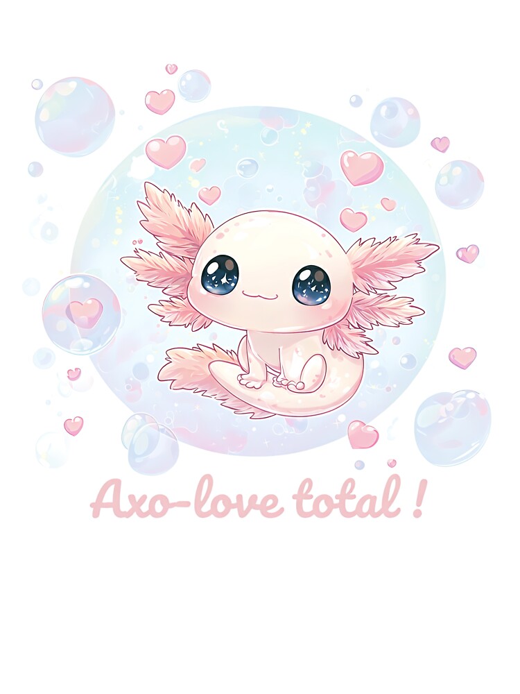 Total axo-love! — Chibi Axolotl Kawaii full of love by AGraphicLook