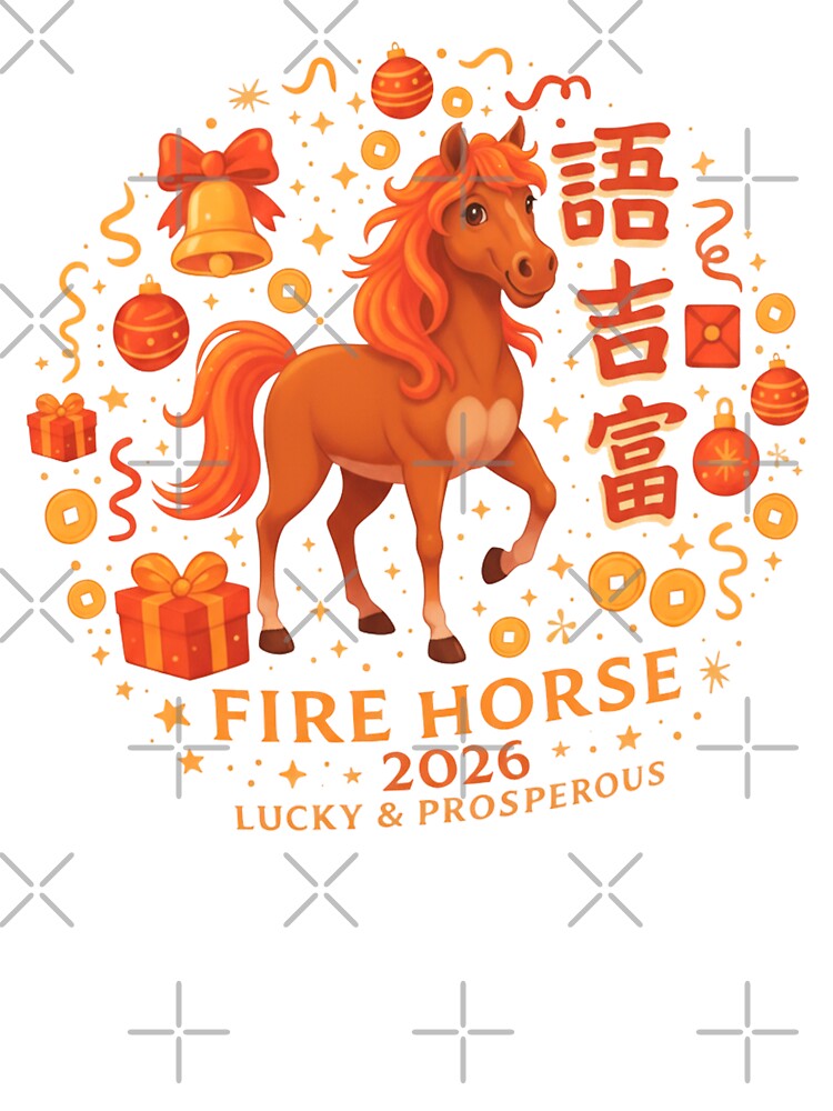 Fire Horse 2026 – Lucky & Prosperous Chinese New Year Art by C3J7