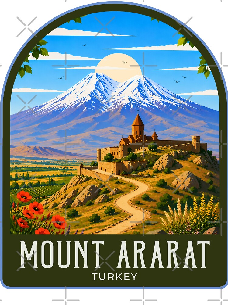 Mount Ararat Vintage Travel Illustration by HomeLivingCo