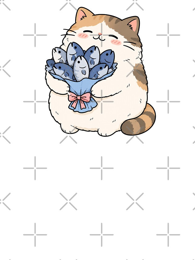 Cute Cat Holding Fish Bouquet by MonkiFlipp