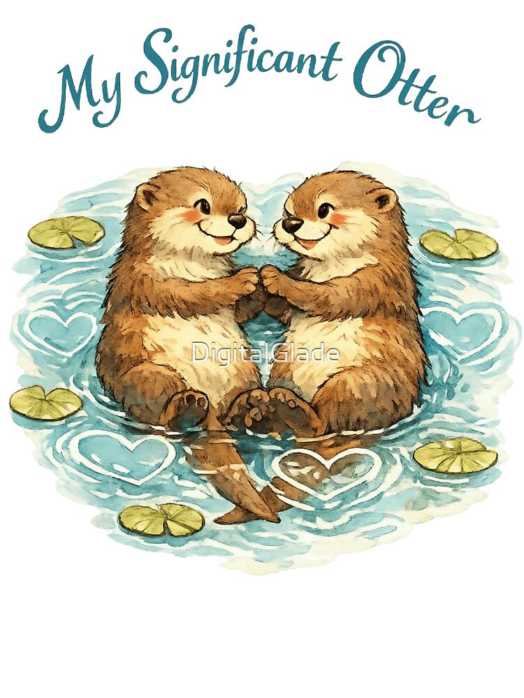 My Significant Otter - Cute Valentine Pun by DigitalGlade