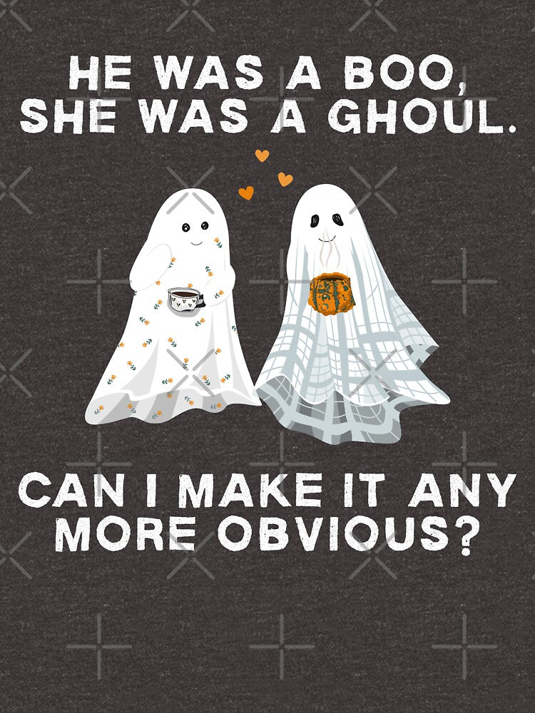 He Was a Boo, She Was a Ghoul Cute Ghost Couple by GhostlyWorld