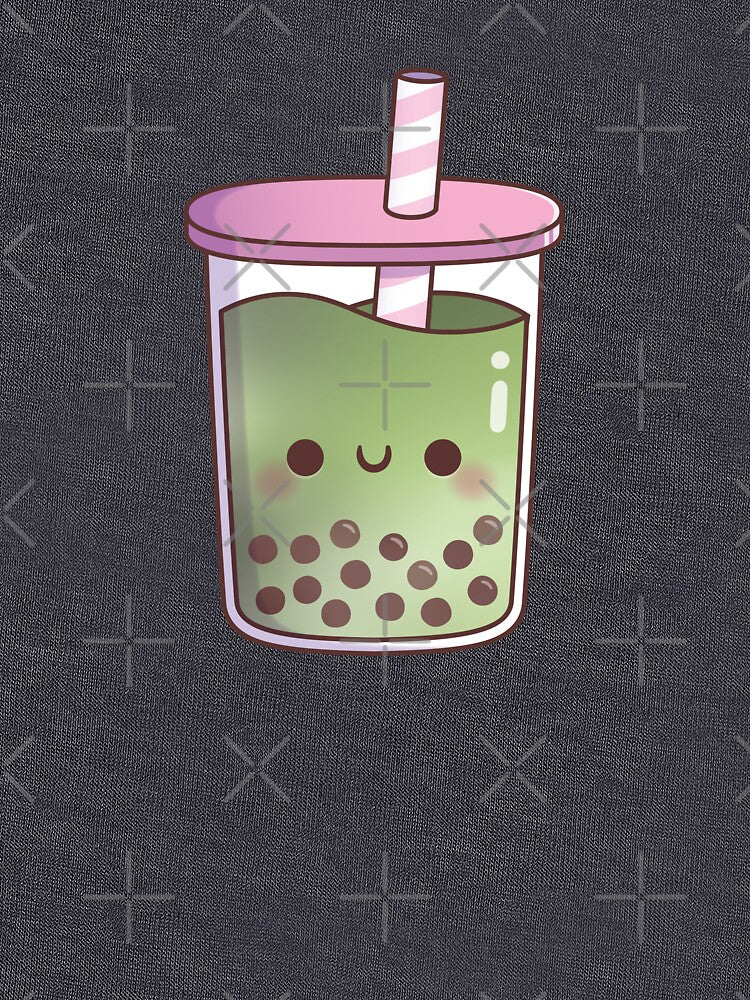 Cute Green Tea Matcha Latte Boba Tea by rustydoodle
