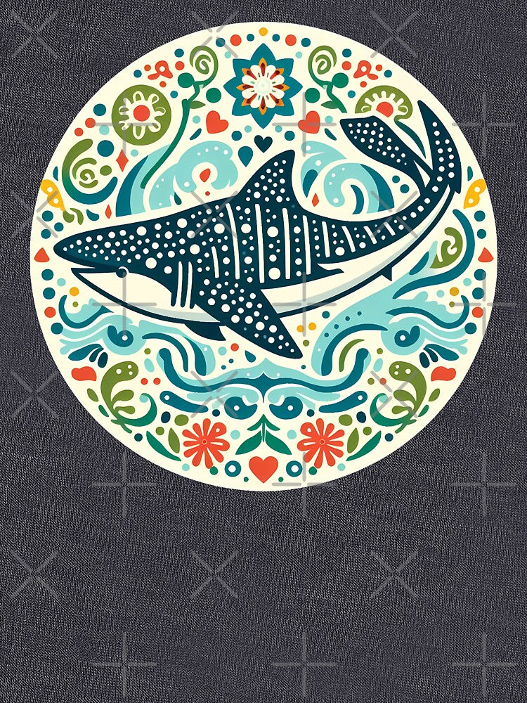 Whale Shark with Ocean Flora – Hope for Wildlife Scandinavian Folk Art by heidiannemorris © by FOLK ART FUSION by heidiannemorris