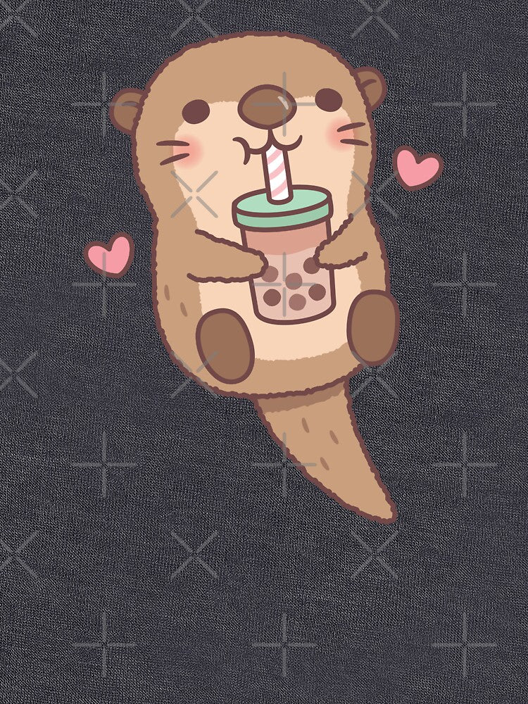 Cute Little Otter Loves Bubble Tea by rustydoodle